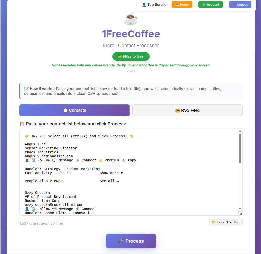 iScroll App Interface